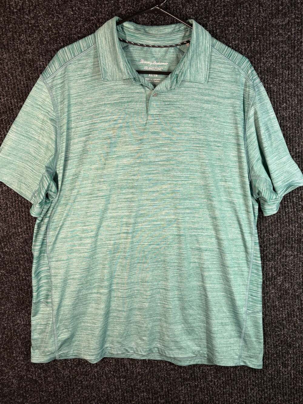 Tommy Bahama IslandZone Men's Teal Heathered Performance Polo Shirt